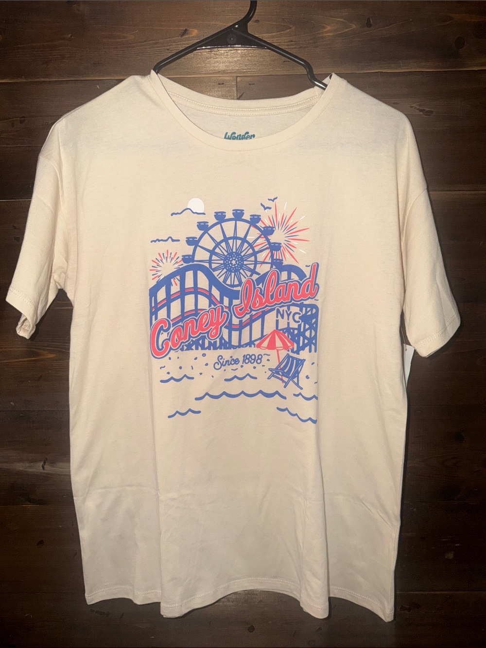 wonder nation Coney Island Graphic Tee with Blue & Red Print